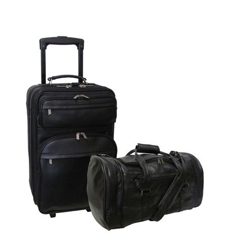 Amerileather 2-Piece Leather Luggage Set Suitcase, Two Piece