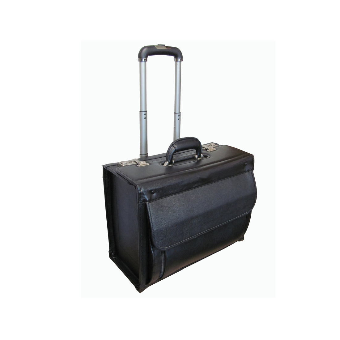 Black Leather Wheeled Catalog Case (#1855-0)